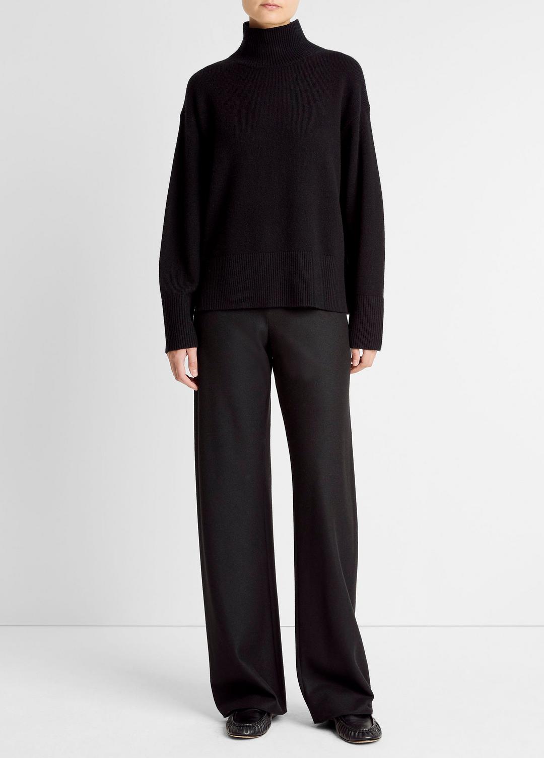 Wool-Cashmere Side-Slit Turtleneck Sweater in Turtleneck | VINCE Women
