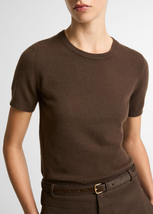 Wool & Cashmere-Blend Short-Sleeve Sweater in Crew Neck | VINCE Women