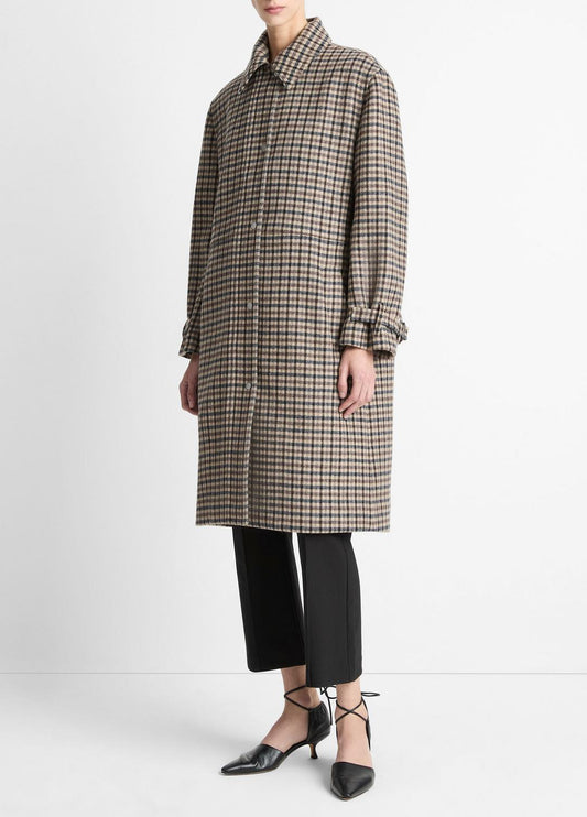 Plaid Car Coat in Coats | VINCE Women