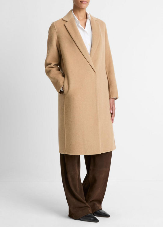 Classic Wool-Blend Straight Coat in Coats | VINCE Women