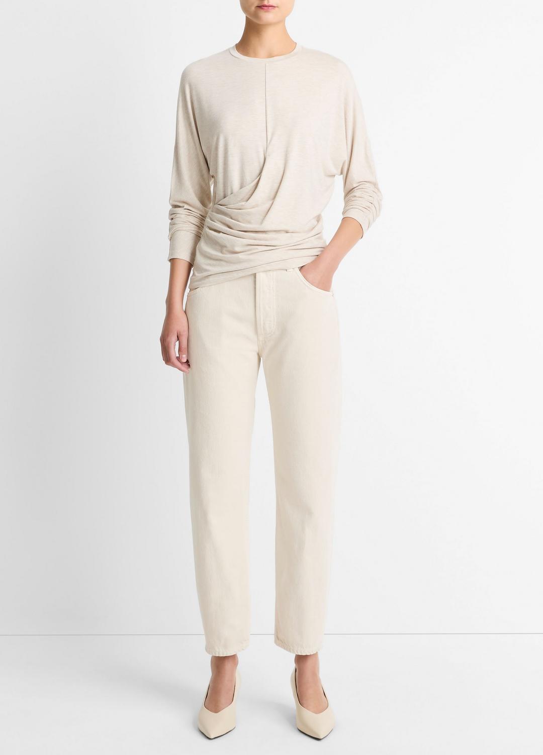 Fixed-Drape Long-Sleeve T-Shirt in Long Sleeve | VINCE Women