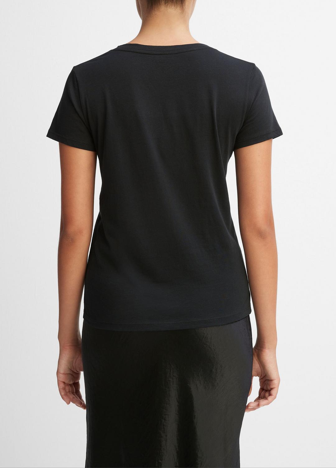 Essential Pima Cotton V-Neck T-Shirt in Short Sleeve | VINCE Women