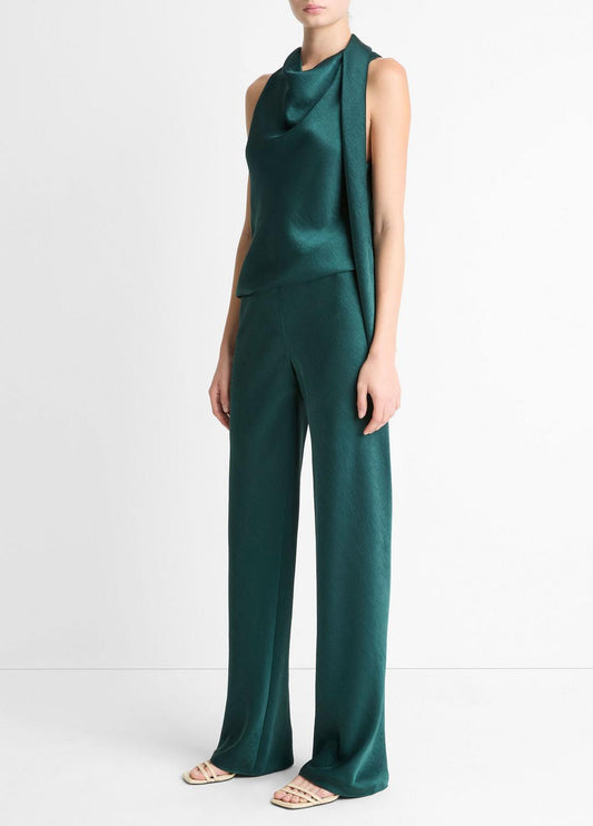 Colette High-Rise Fluid Satin Bias Pant in Trousers | VINCE Women