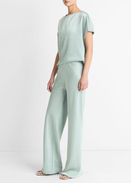 Colette High-Rise Fluid Satin Bias Pant in Trousers | VINCE Women