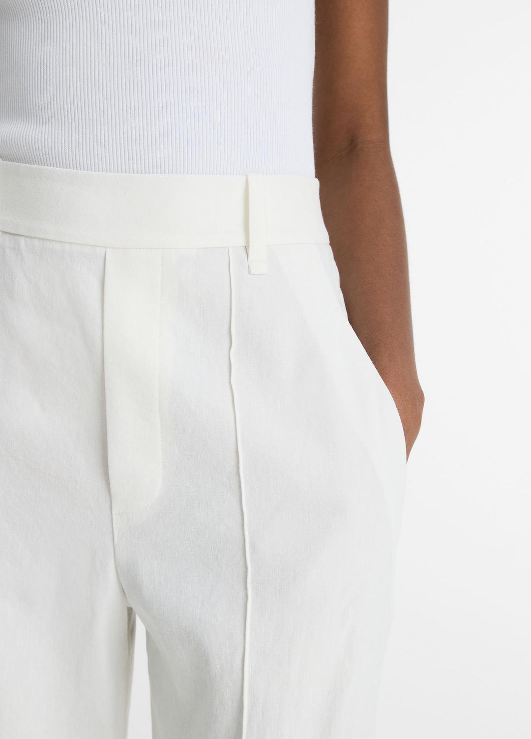 Linen-Blend High-Rise Pull-On Pant in Trousers | VINCE Women
