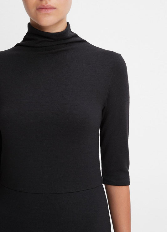 Elbow-Sleeve Turtleneck Dress in Dresses | VINCE Women