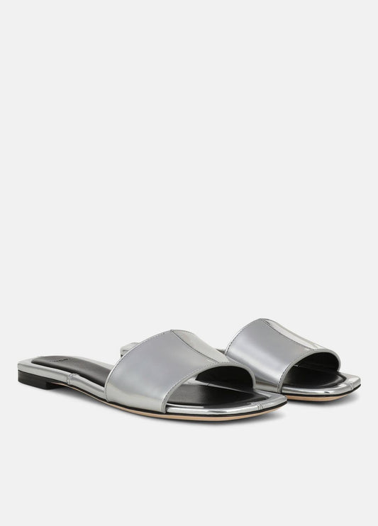 Valeria Metallic Leather Slide Sandal in Sandals | VINCE Women