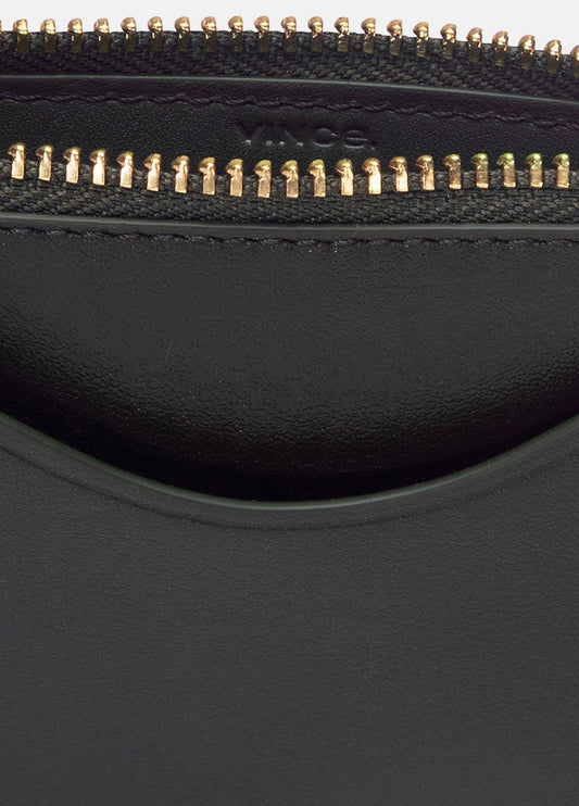 Leather Zip-Top Card Case in Handbags | VINCE Women