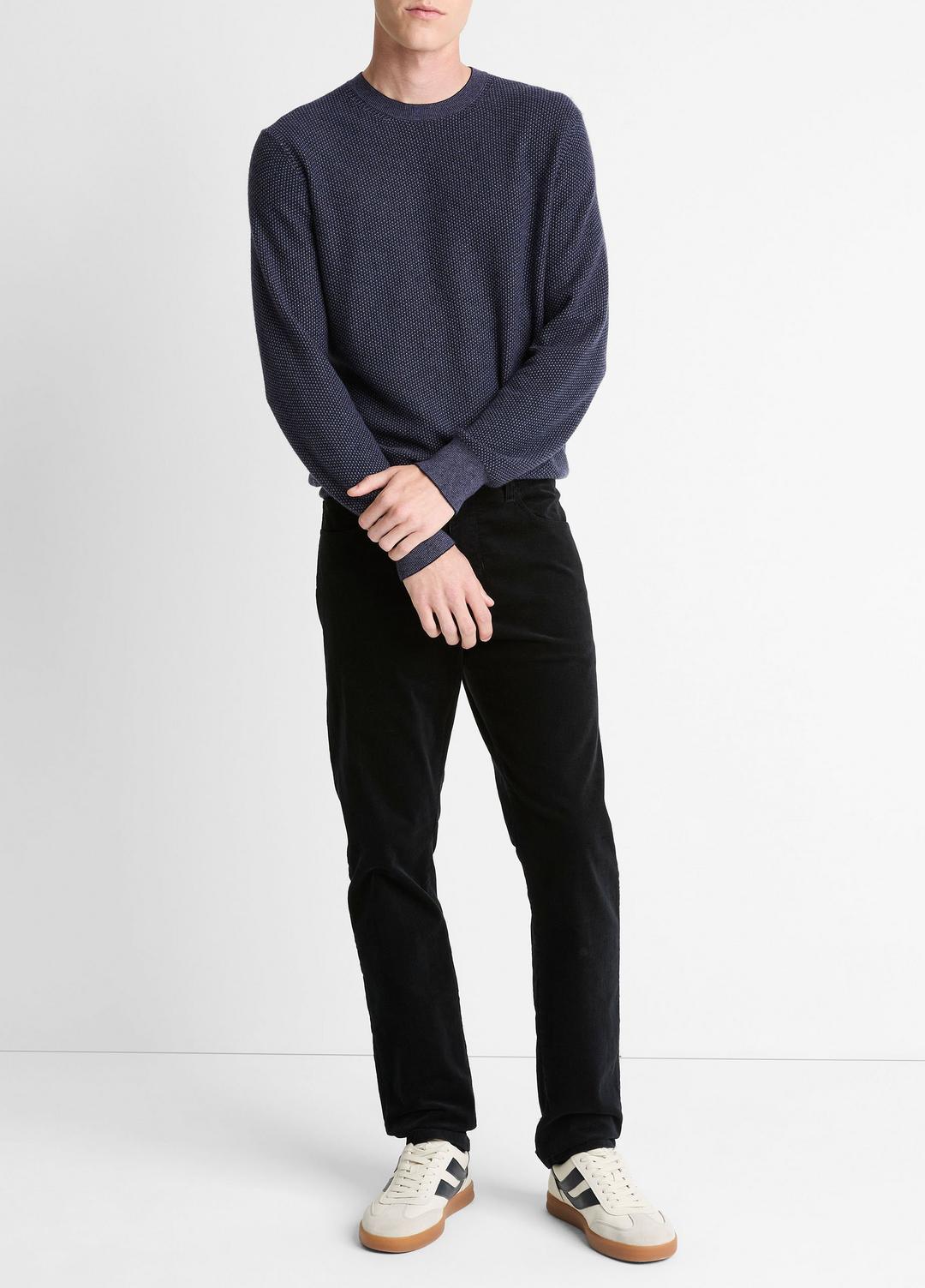 Geo-Jacquard Wool-Blend Crew Neck Sweater in Crew Neck | VINCE Men