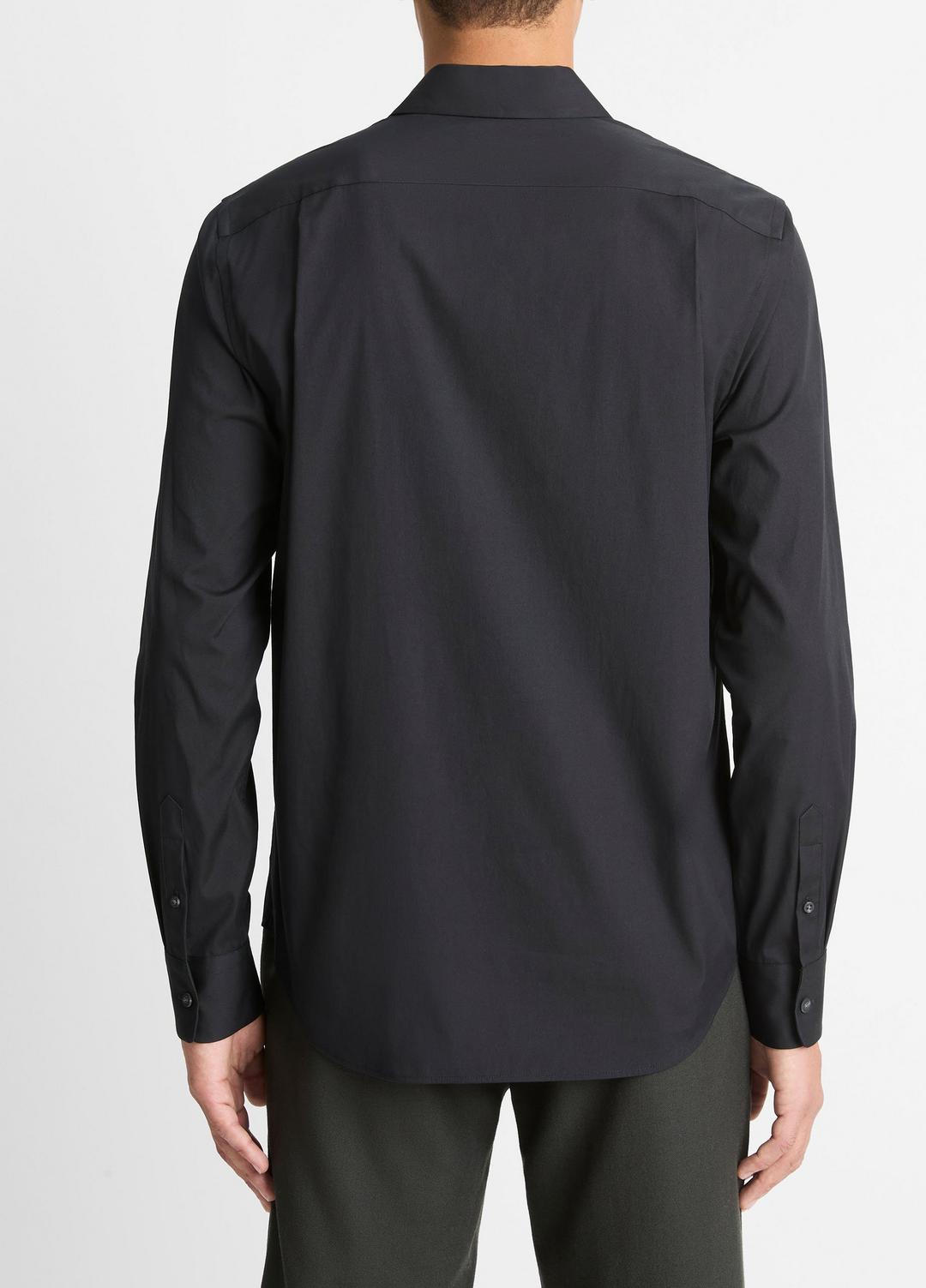 Stretch-Cotton Poplin Shirt in Long Sleeve | VINCE Men