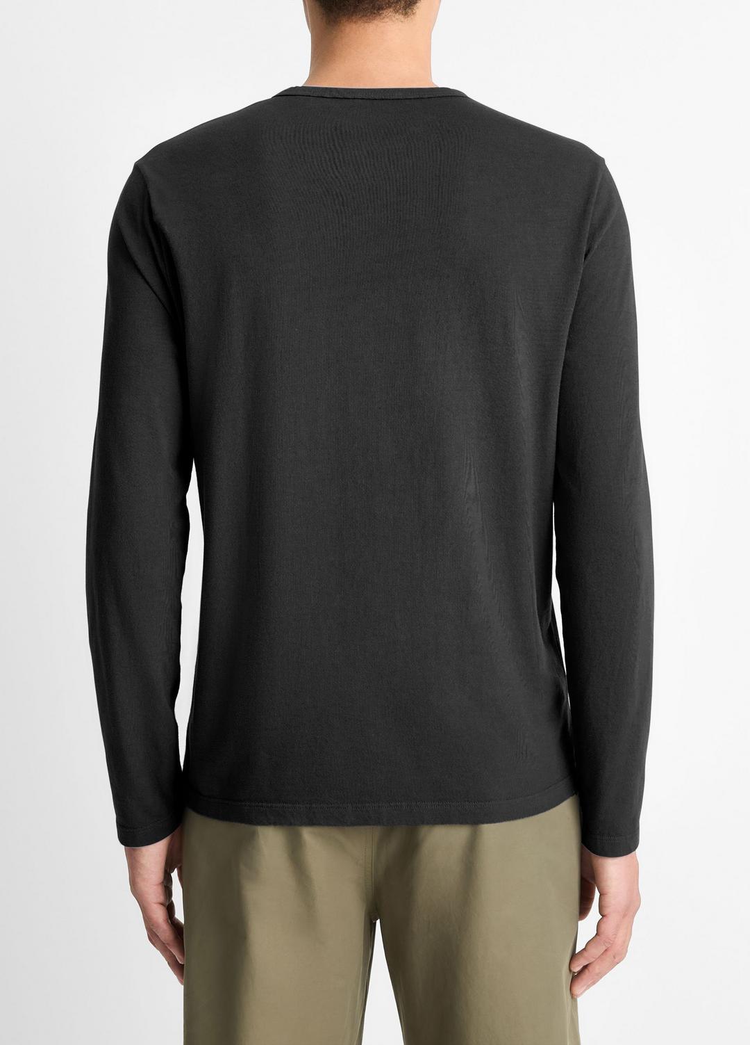 Garment Dye Cotton Long-Sleeve Henley in Henleys & Polos | VINCE Men