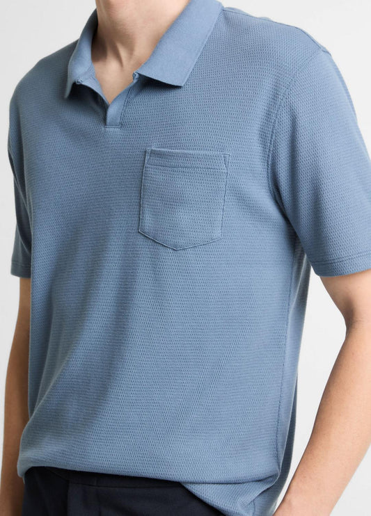 Garment Dye Cotton Polo Shirt in Short Sleeve | VINCE Men