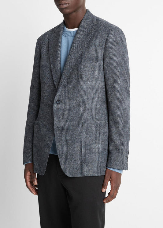 Plaid Alpaca-Blend Relaxed Sport Coat in Blazers | VINCE Men