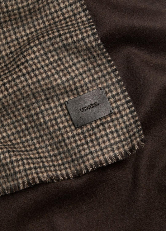 Double-Face Houndstooth Wool-Cashmere Scarf in Scarves & Hats | VINCE Men