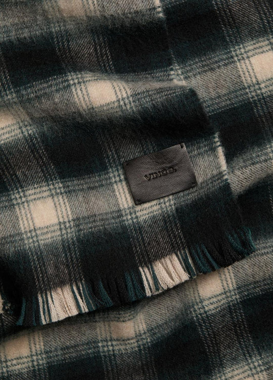 Brushed Plaid Wool Scarf in Scarves & Hats | VINCE Men