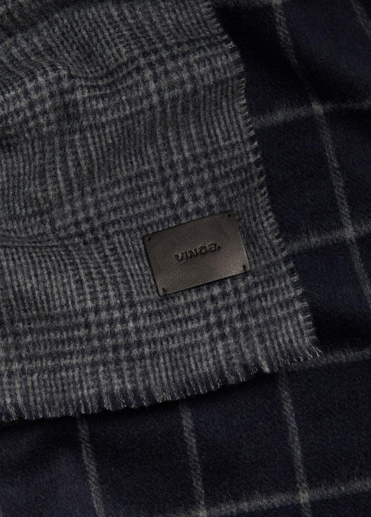 Double-Face Plaid Wool-Cashmere Scarf in Scarves & Hats | VINCE Men