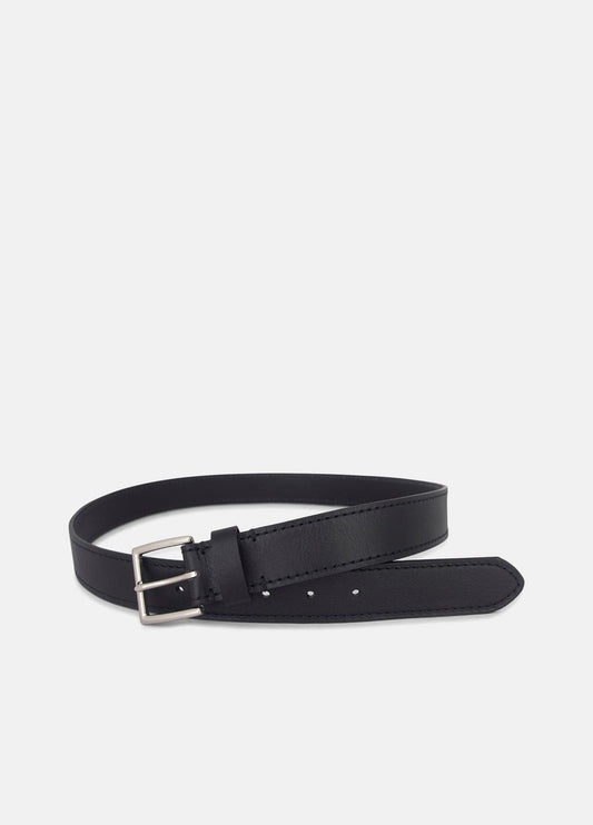 Men's 35mm Stitched Leather Belt in Belts | VINCE Men