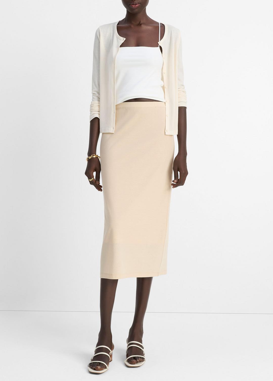 Cotton Crepe Jersey Cardigan in Shirts & Tees | VINCE Sale