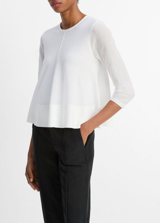 Italian Cotton-Blend A-Line Sweater in Sweaters | VINCE Sale