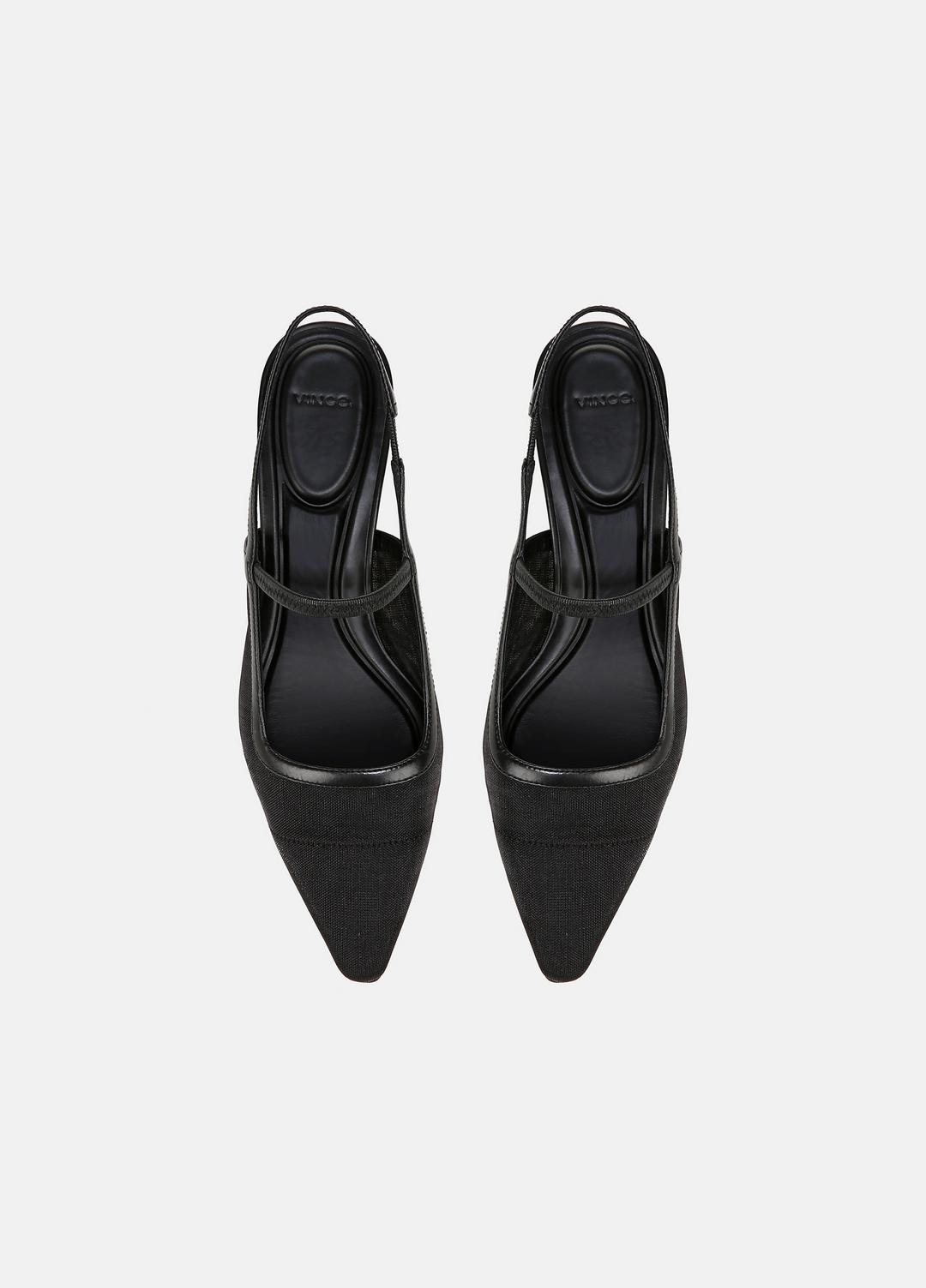 Venice Leather and Mesh Slingback Kitten Heel in Shoes | VINCE Sale