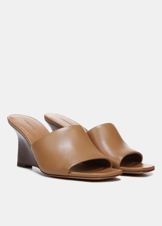 Pia Leather Wedge Sandal in Shoes | VINCE Sale