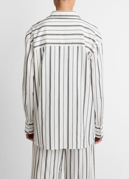 Resort Stripe Oversized Button-Front Shirt in Long Sleeve | VINCE Women