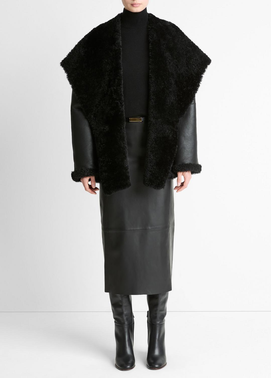 Shearling Hooded Jacket in Jackets | VINCE Women