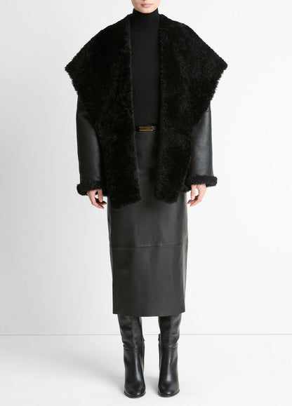 Shearling Hooded Jacket in Jackets | VINCE Women