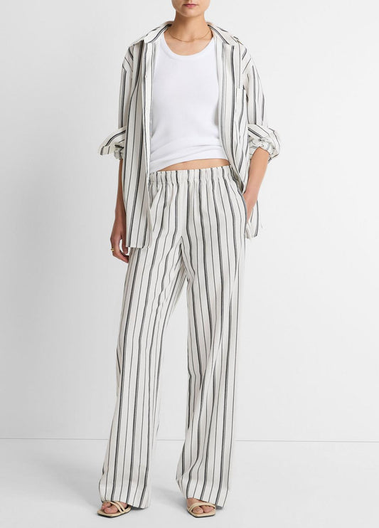 Resort Stripe Pull-On Pant in Wide Leg | VINCE Women