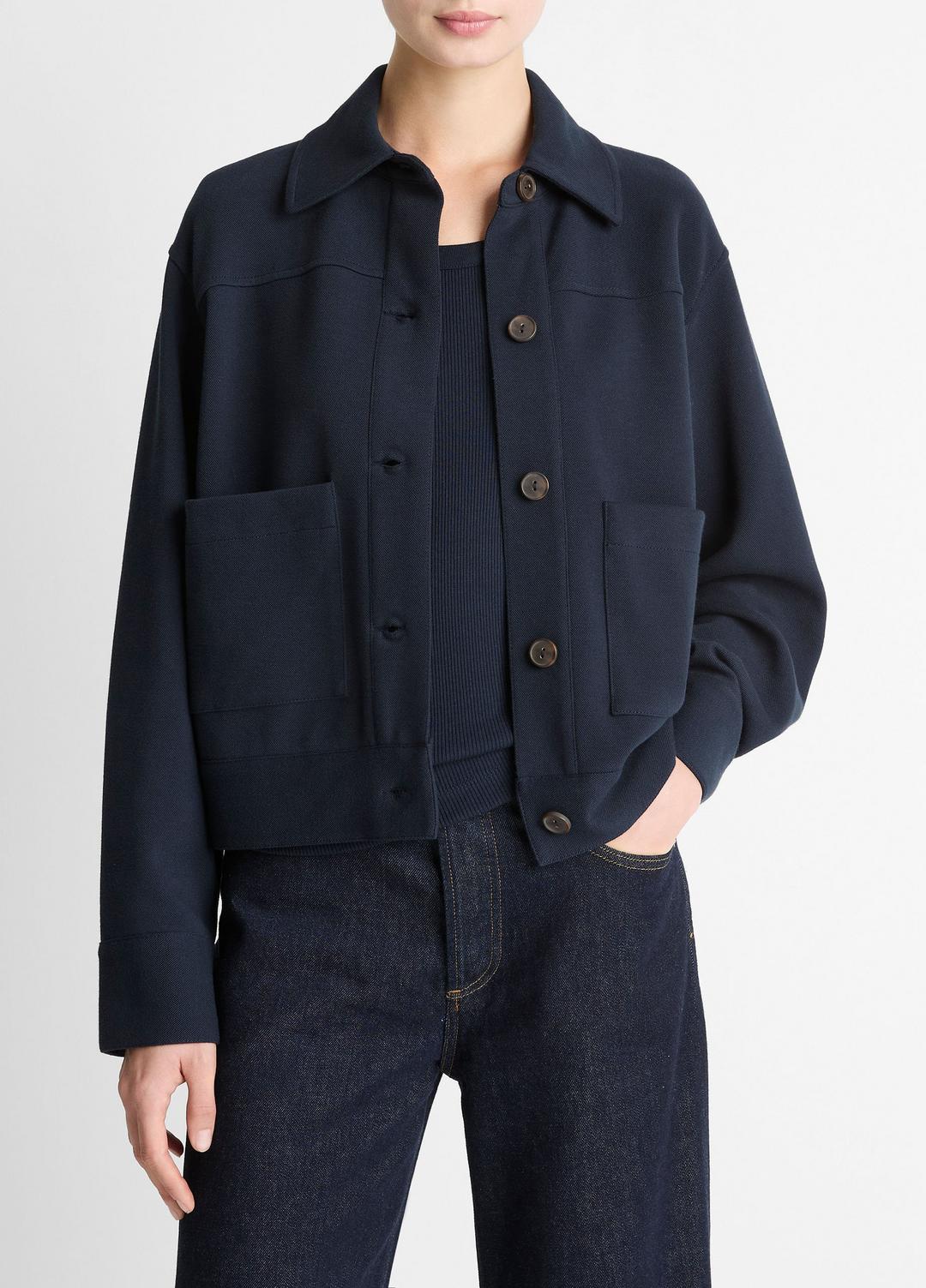 Double-Face Cropped Jacket in Jackets | VINCE Women