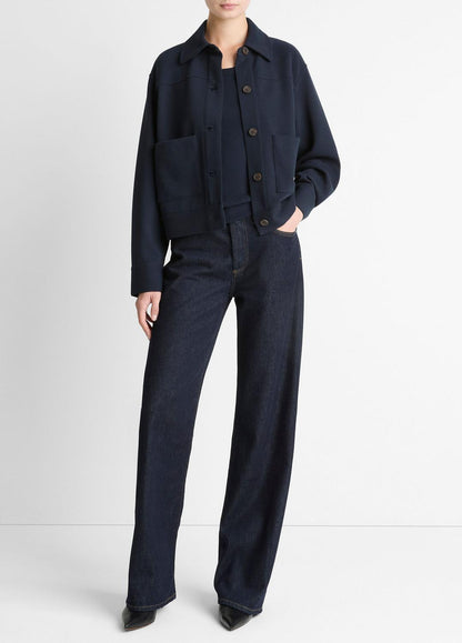 Double-Face Cropped Jacket in Jackets | VINCE Women