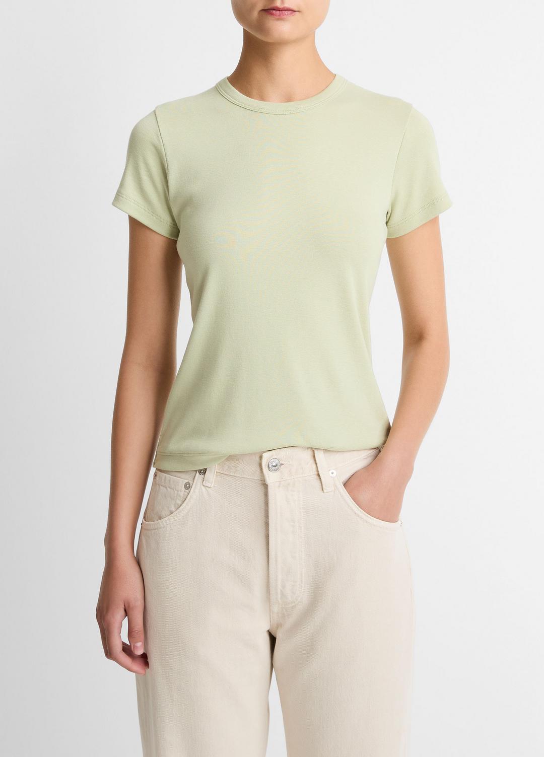Pima Cotton-Blend '90s Shrunken T-Shirt in Short Sleeve | VINCE Women