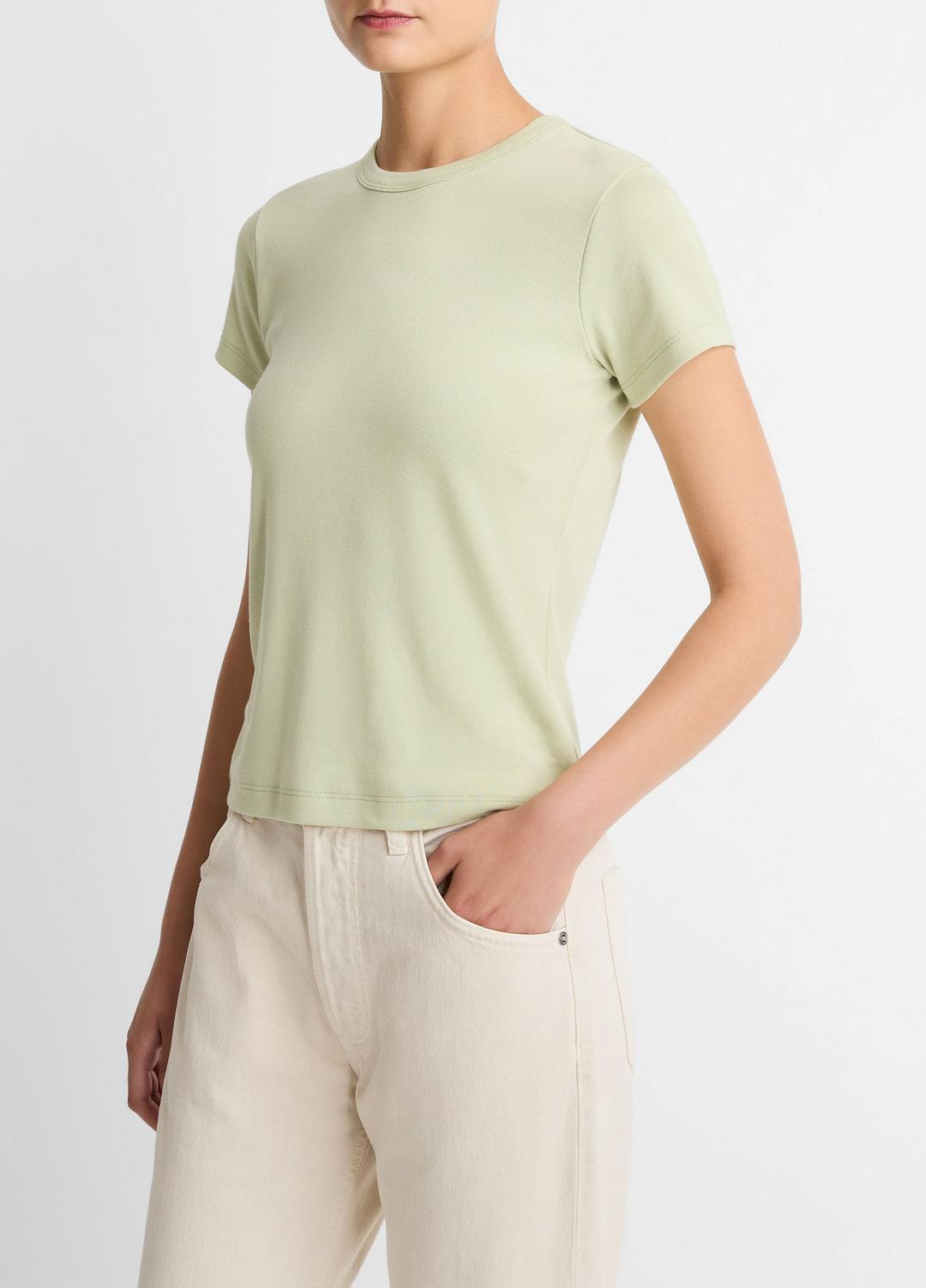Pima Cotton-Blend '90s Shrunken T-Shirt in Short Sleeve | VINCE Women