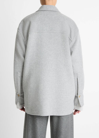 Double-Face Wool & Cashmere-Blend Shirt Jacket in Jackets | VINCE Women