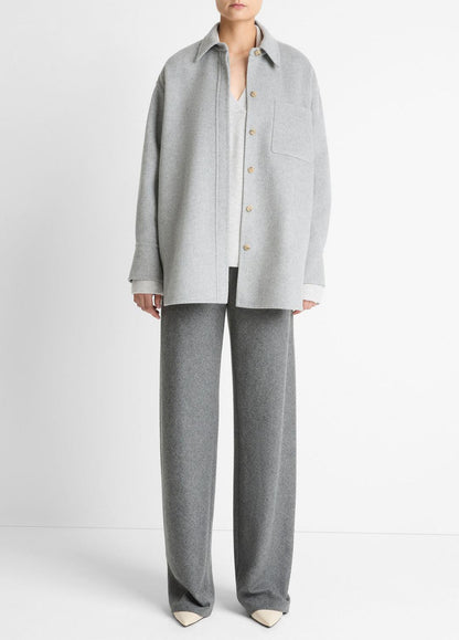 Double-Face Wool & Cashmere-Blend Shirt Jacket in Jackets | VINCE Women
