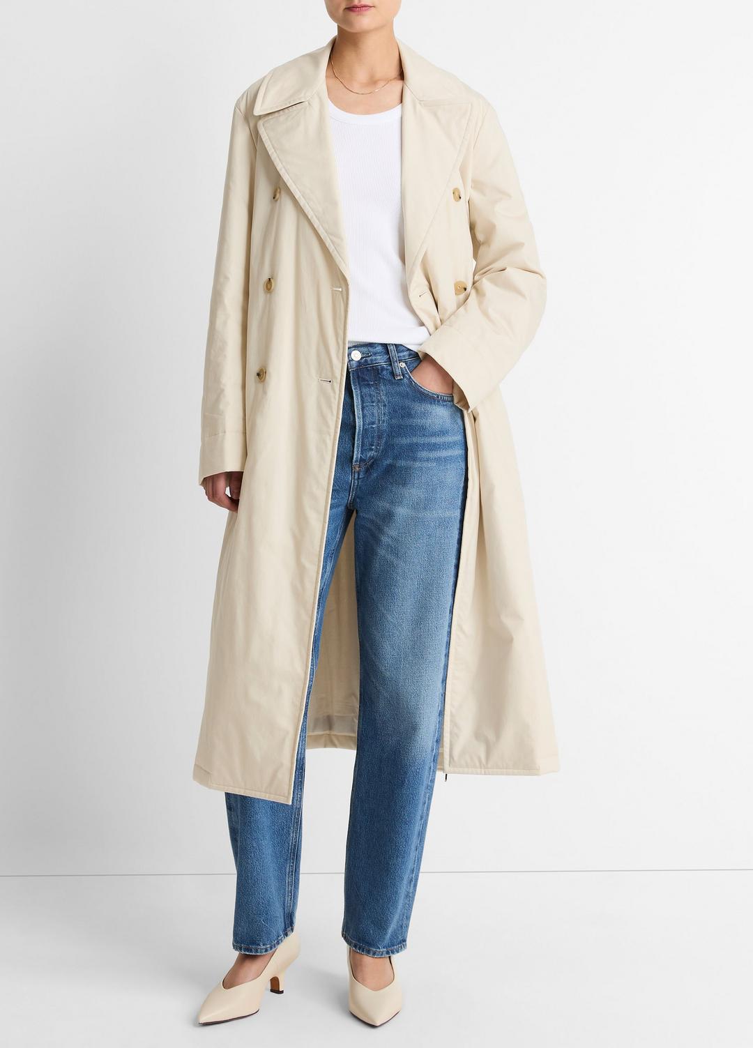 Padded Cotton Long Coat in Coats | VINCE Women