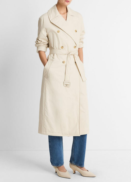 Padded Cotton Long Coat in Coats | VINCE Women