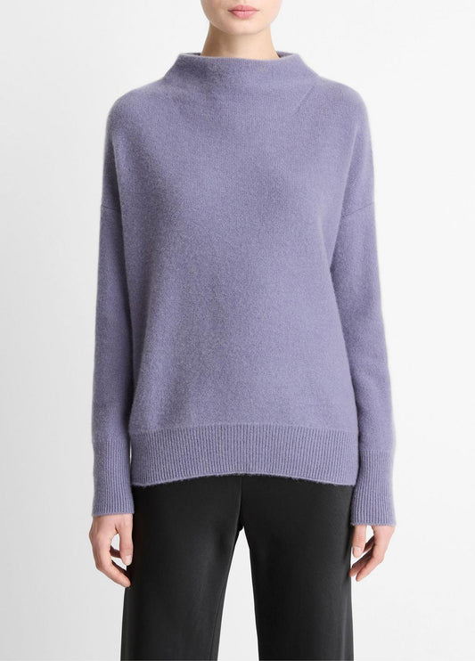 Plush Cashmere Funnel-Neck Sweater in Turtleneck | VINCE Women