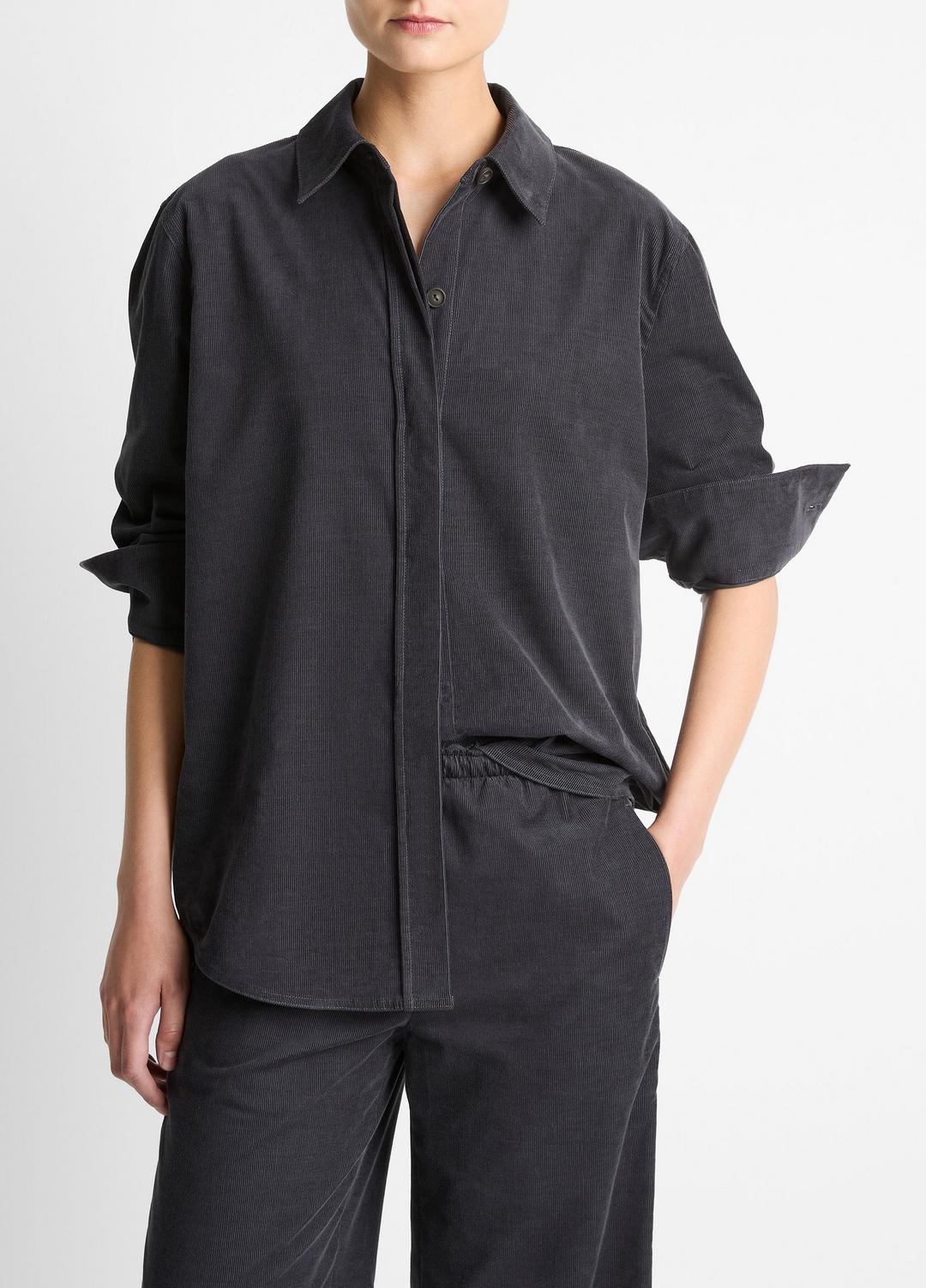 Cotton Corduroy Oversized Shirt in Long Sleeve | VINCE Women