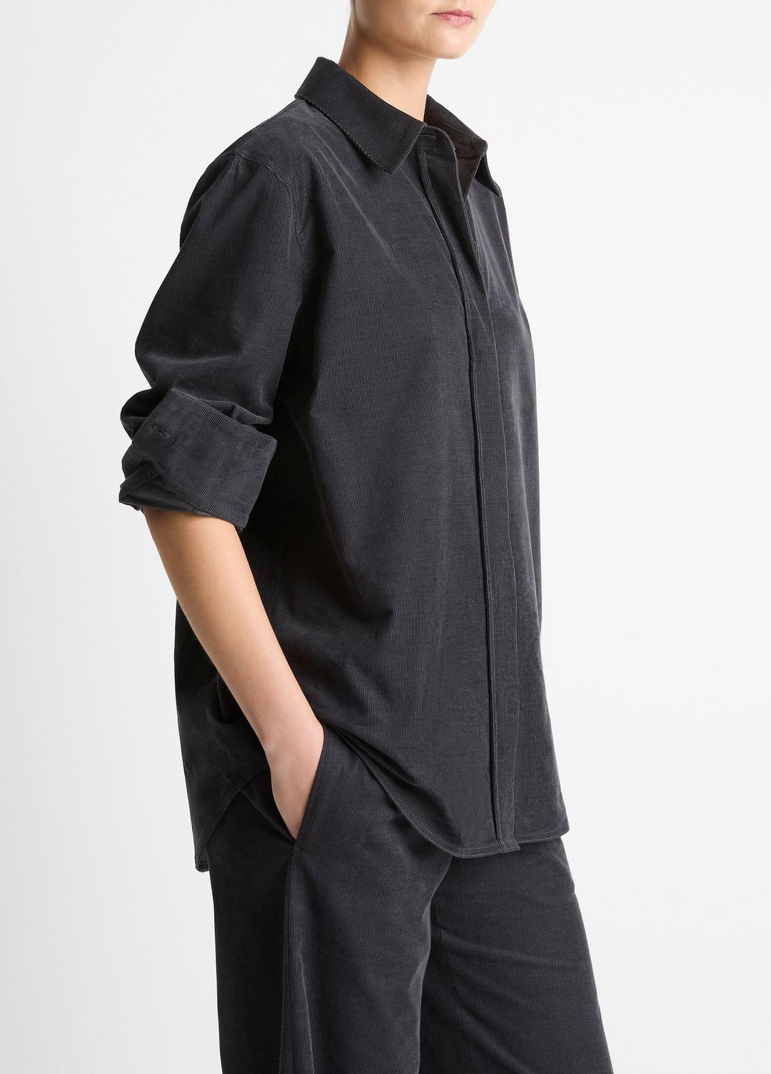Cotton Corduroy Oversized Shirt in Long Sleeve | VINCE Women