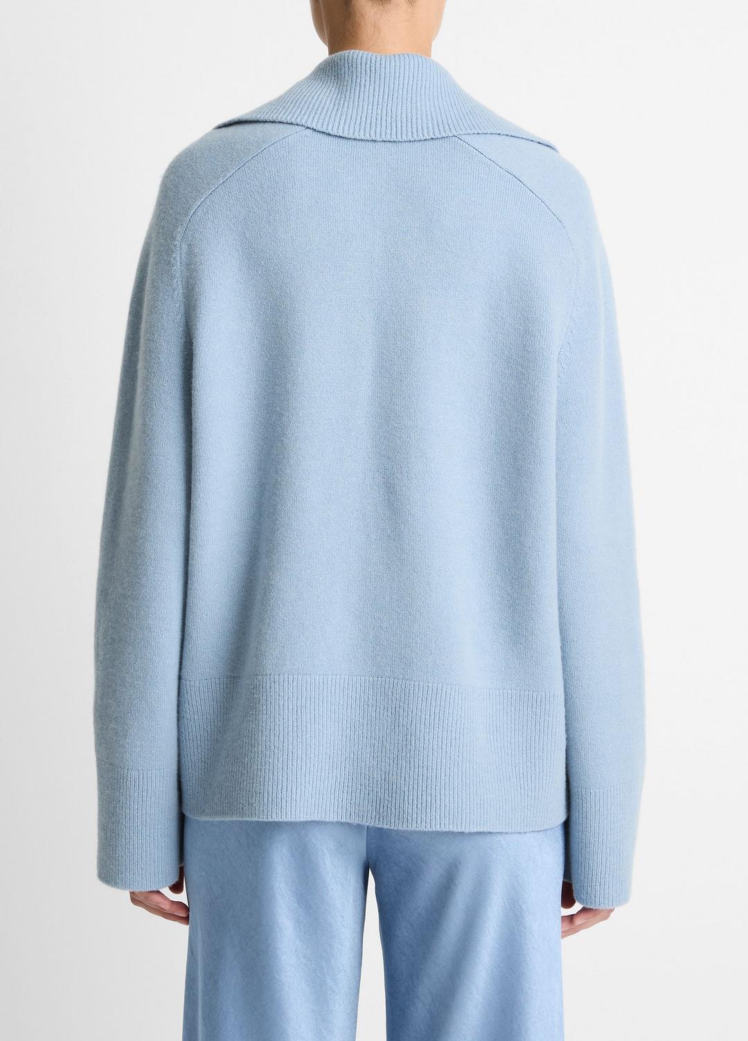Wool & Cashmere-Blend Oversized Polo Sweater in V-Neck | VINCE Women