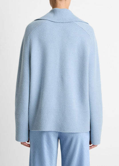Wool & Cashmere-Blend Oversized Polo Sweater in V-Neck | VINCE Women