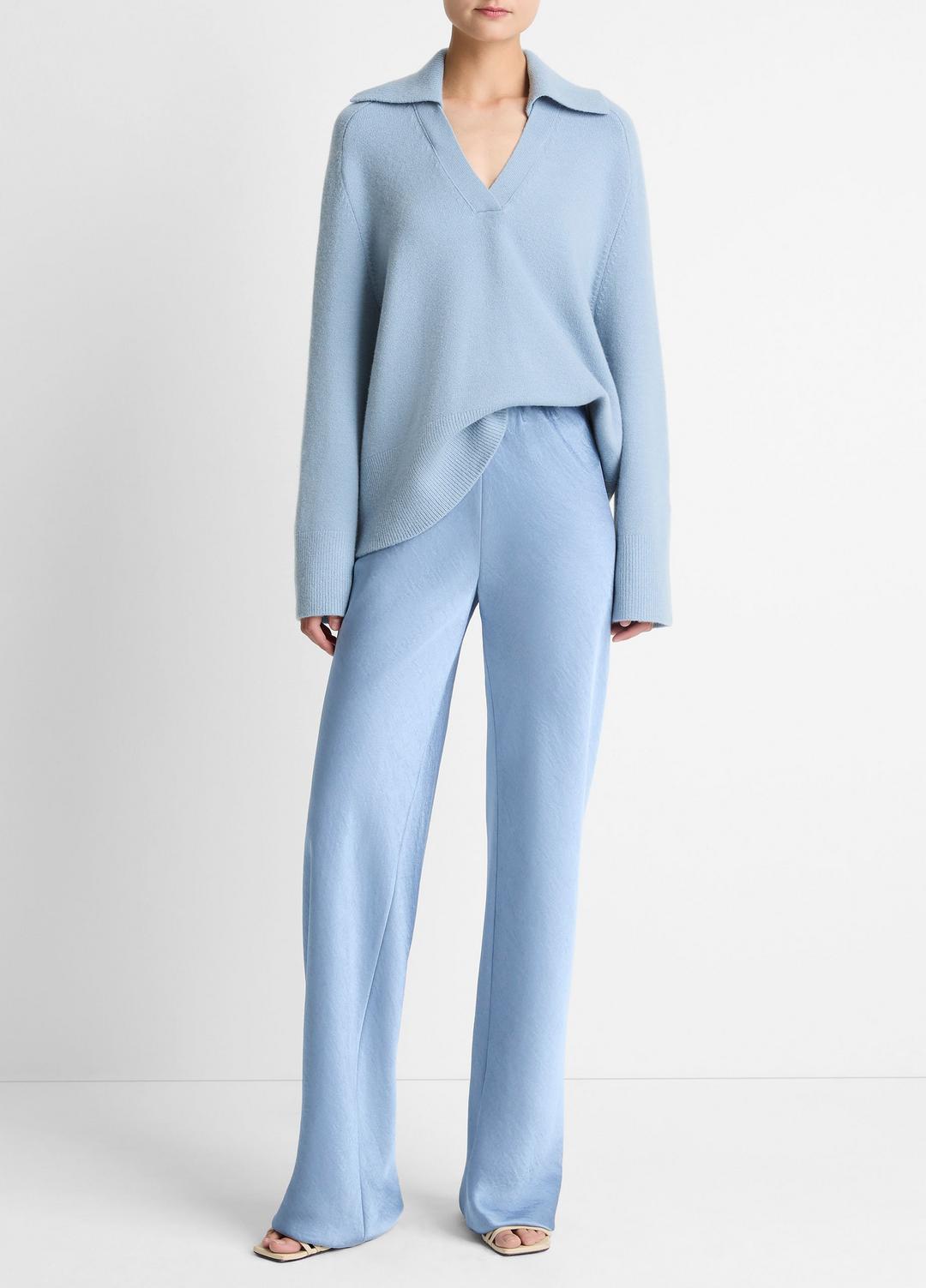 Colette High-Rise Fluid Satin Bias Pant in Trousers | VINCE Women
