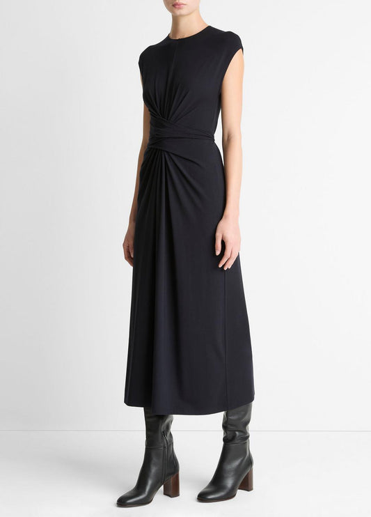 Jersey Wrap Midi Dress in Dresses | VINCE Women
