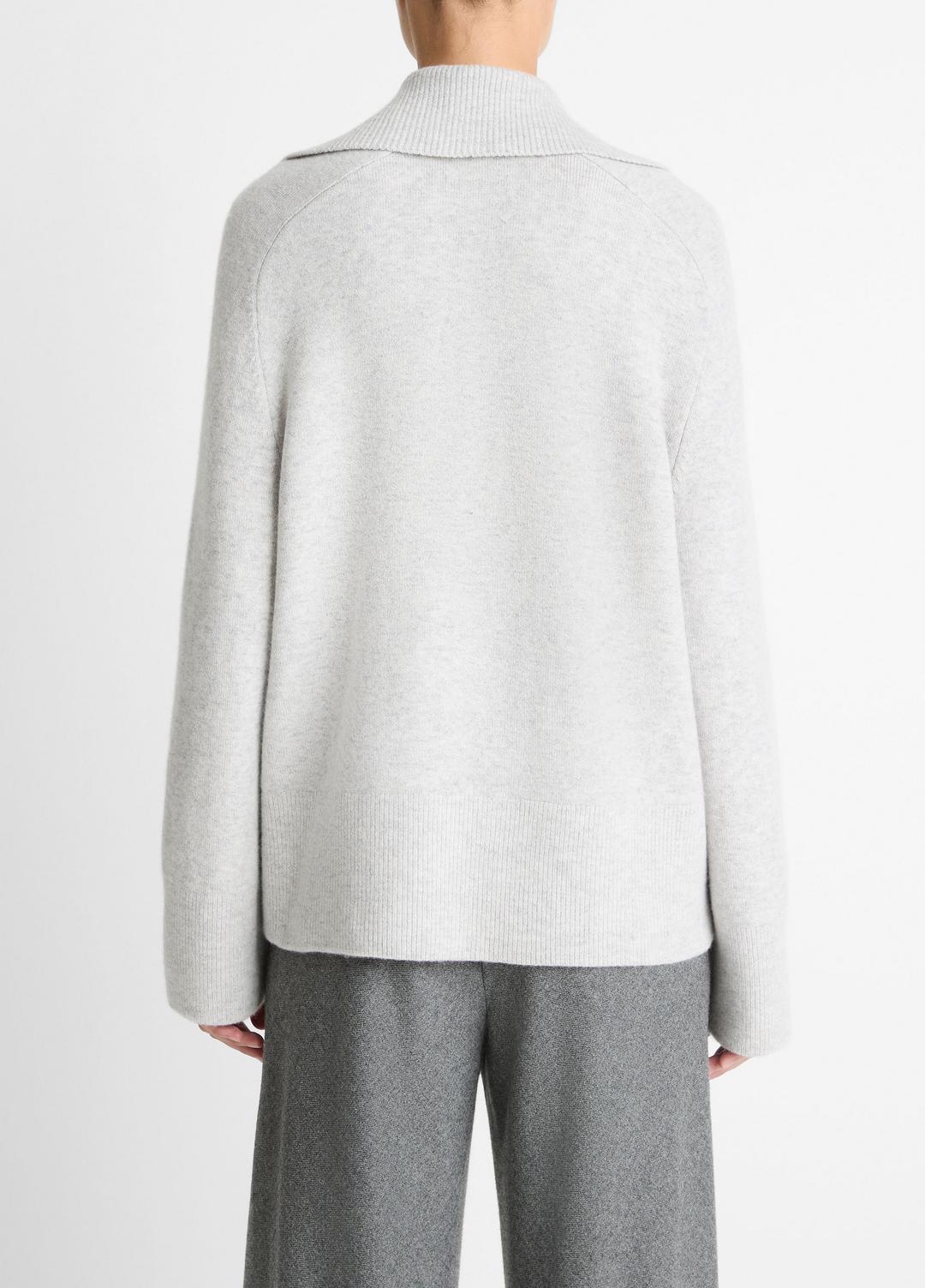 Wool & Cashmere-Blend Oversized Polo Sweater in V-Neck | VINCE Women