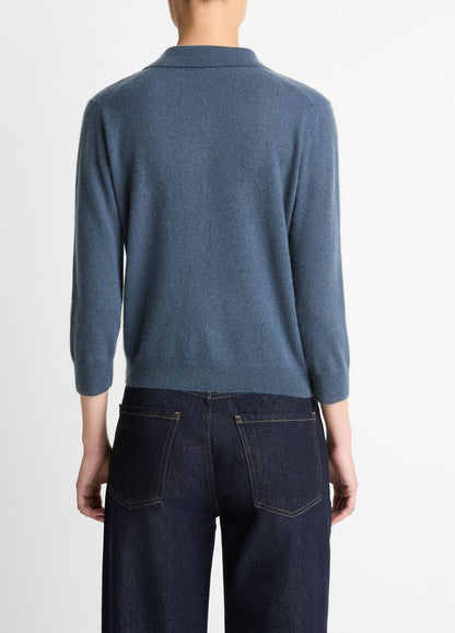 Cashmere-Silk Polo Sweater in Cashmere | VINCE Women