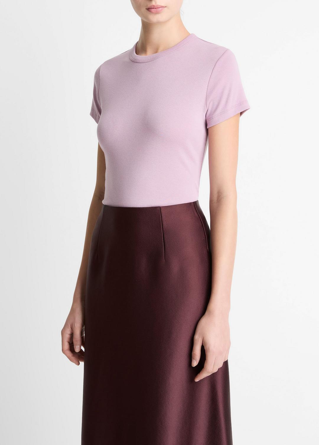 Pima Cotton-Blend '90s Shrunken T-Shirt in Short Sleeve | VINCE Women
