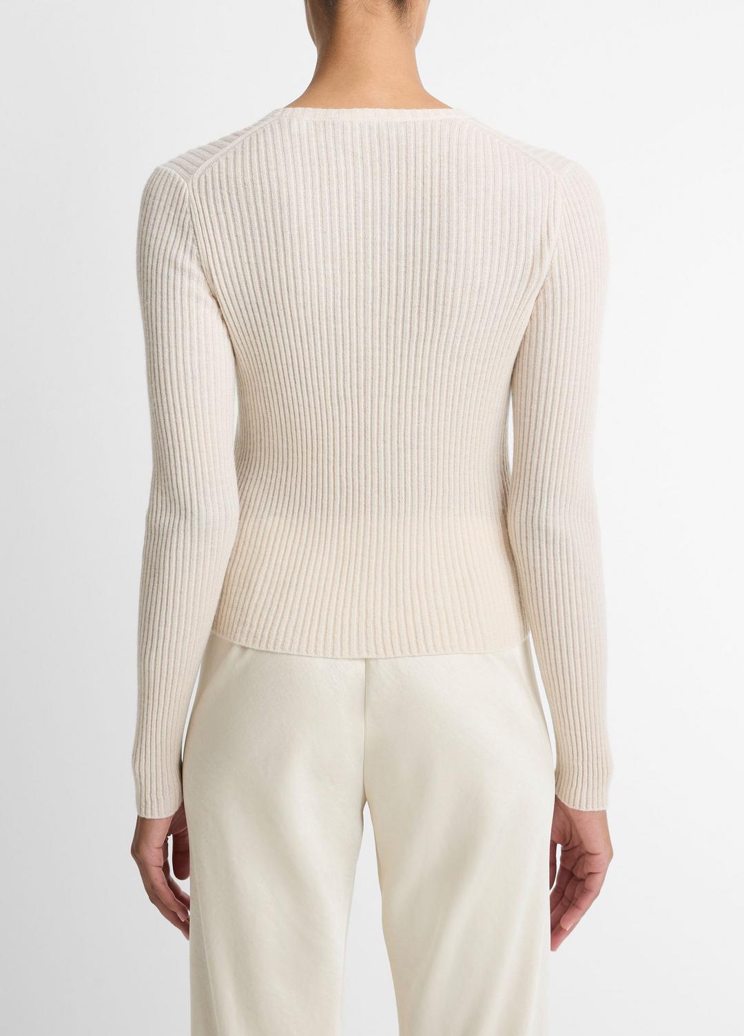 Ribbed Cashmere-Silk Cardigan in Cardigans | VINCE Women
