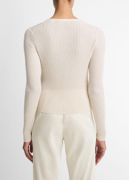 Ribbed Cashmere-Silk Cardigan in Cardigans | VINCE Women