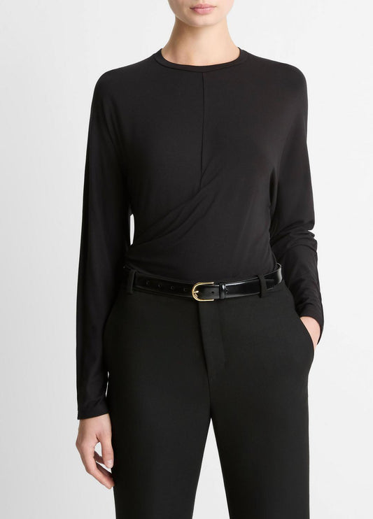 Fixed-Drape Long-Sleeve T-Shirt in Long Sleeve | VINCE Women